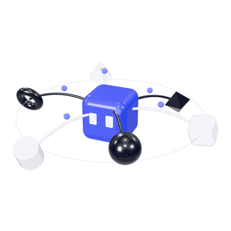 3D illustration of an AI agent connected to tools