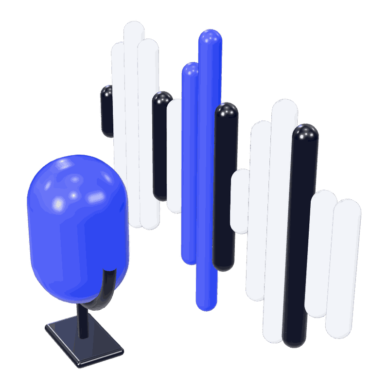 3D illustration of voice AI